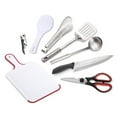 thumbnail image 4 of Portable Travel Utensils Set 9pcs Stainless Steel Camping Kitchen Cookware Set Kitchenware for Backpacking BBQ Camping Picnic Army green, 4 of 5