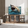 thumbnail image 3 of Farmhouse TV Stand for 65/75 inch TV, Entertainment Center with Storage Cabinet, Industrial TV Console Cabinet with Mesh Doors, 63" Rustic TV Media Console Table for Living Room, 3 of 9