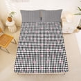thumbnail image 5 of Erosebridal Pink Princess Bowknot Queen Sheet Sets,Black Classic Geometric Plaid Bed Set For Teens 4 Pieces, 5 of 6