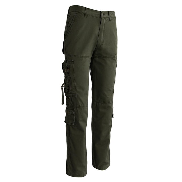 TISHITA Pantalon de Travail Rétro Élégant pour Homme Garçon à Multiples Poches pour la Marche et la Randonnée 10 Tailles Vert