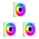thumbnail image 1 of 3PCS 12cm CPU Cooler 5V 3-Pin ARGB PWM Fan (rotación inversa) Blanco, 1 of 8