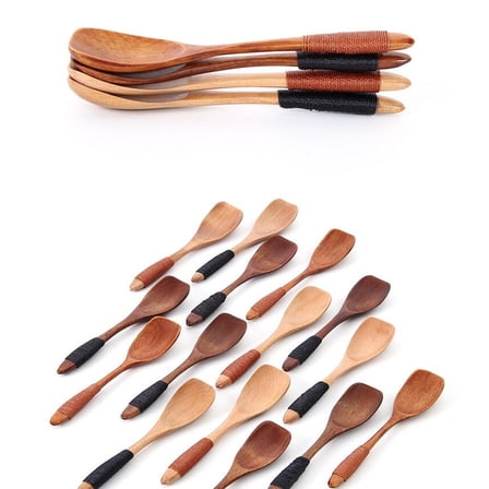 LEORX 4Pcs Wooden Spoon Tiny Spice Spoon Bamboo For Restaurant Everyday Use