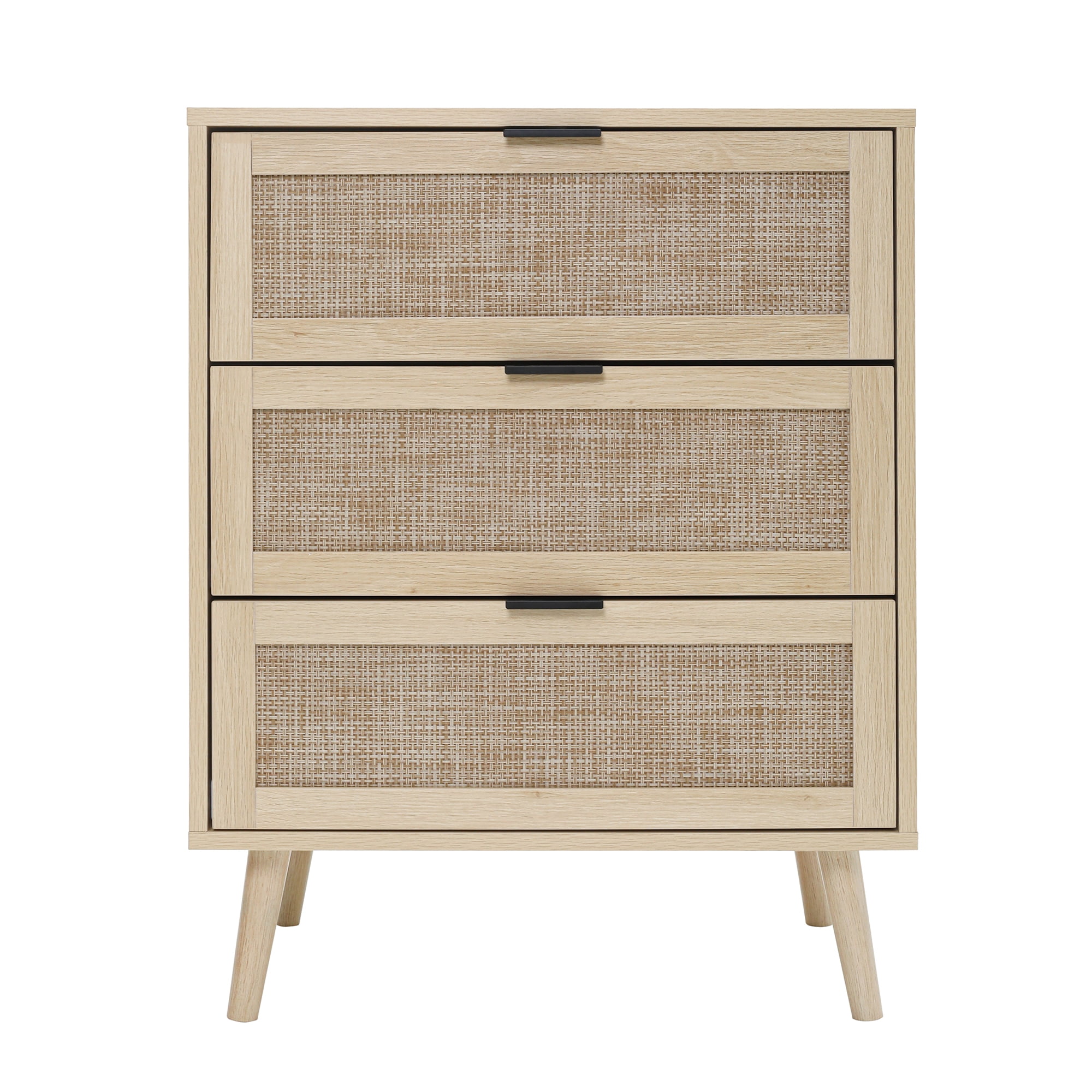 Kadyn 3 Drawer Cabinet, Chest of Drawers for Bedroom, Nightstand with Wood Feet, Natural Kadyn 3 Drawer Cabinet, Chest of Drawers for Bedroom, Nightstand with Wood Feet, Natural