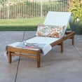 thumbnail image 3 of White Mesh Chaise Lounge – Sustainable Acacia Wood Outdoor Lounge Chair with Teak Finish, 3 of 14