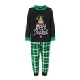 thumbnail image 3 of Jaweiwi Family Matching Christmas Pajamas Set Christmas Tree Letter Plaid Print Pajamas Holiday Sleepwear Dad Mom Kids PJs, 3 of 9