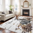 thumbnail image 2 of Large Area Rugs for Living Room Bedroom, Rabbits Pine Cone 6'x9' Rug Washable Carpet Runner Indoor Outdoor, Sweet Home Texture Farmhouse Grey Wooden Non Slip Floor Mats Rug for Kitchen, Playroom, 2 of 8