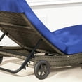 thumbnail image 4 of Spaco Outdoor PE Rattan Chaise Lounge Chair, Sun Lounger with Adjustable Backrest & 2 Wheels, Comfortable Patio Furniture for Garden, Poolside, Balcony, Dark Blue, 4 of 11