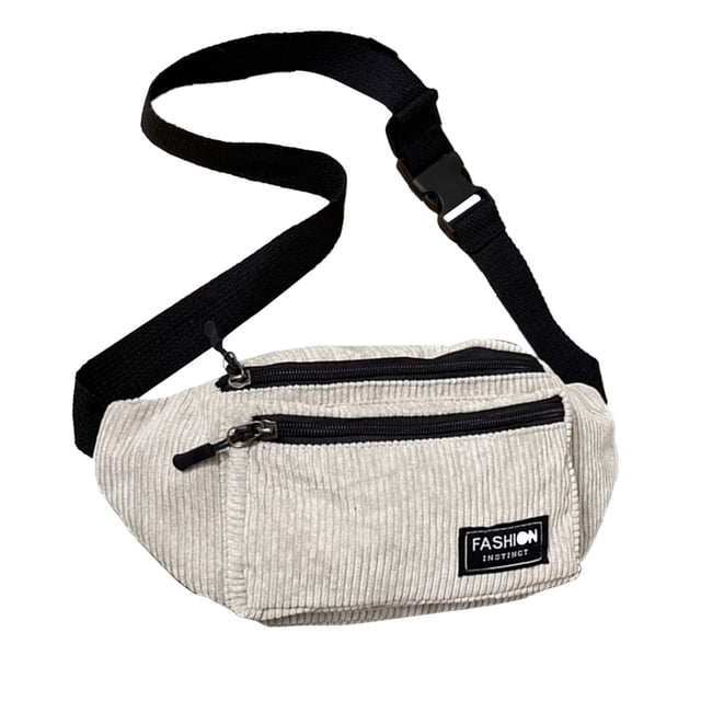 Faraee Sac Banane Bandoulière pour Femmes en Velours Côtelé, Sac à Bandoulière Décontracté, Sacs de Poitrine pour la Marche, la Course, la Randonnée, le Cyclisme