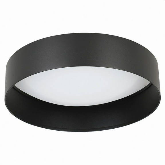 205628A-Eglo Lighting-Ester - 23W 1 LED Flush Mount-3.15 Inches Tall and 14.17 Inches Wide-Structured Black Finish