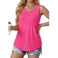 thumbnail image 3 of Fantaslook Womens Tank Tops Dressy Casual Sleeveless Blouses Crew Neck Pleated Tunic Shirts Summer Tops, 3 of 9