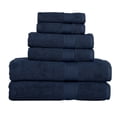 thumbnail image 2 of KAHAF COLLECTION 6 Piece Towel Set Navy Blue – 100% Ringspun Cotton Soft & Highly Absorbent–Includes 2 Bath Towels, 2 Hand Towels & 2 Washcloths – Quick Dry, Durable and Luxurious Bathroom Essentials, 2 of 8