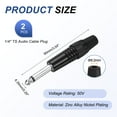 thumbnail image 2 of Uxcell 2 Pcs 1/4" Conector de Audio TS, Conector de Cable Mono Masculino TS de 6.35 mm, Conector de Cable de Audio Masculino TS para Altavoz, Micrófono, Guitarra, Equipos de Audio, 3.54" Negro, 2 of 6