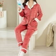 thumbnail image 7 of Brilliant Nightgowns for Women Ladies Coral Fleece Warm Pajamas Set Can Be Worn Out Long Sleeve Cardigan Pocket Homewear Clearance Clothes under $5.00, 7 of 7