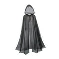 thumbnail image 2 of Capa de , Disfraz de Halloween, Túnicas de Fiesta para Adultos, Capa de Tul con Capucha, Capa, Accesorios de Cosplay para Juegos de Rol Medievale Negro, 2 of 8