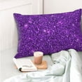 thumbnail image 4 of KLL Purple Glitter Pillow Covers Envelope Closure,Super Soft and Cozy Fuzzy Fleece Pillow Case Cover (No pillow core） 14"x20", 4 of 5