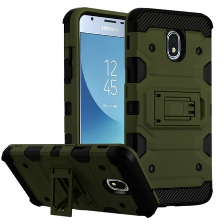 Small Storm Case Samsung Galaxy Express Prime 3 case J3 2018 case by Insten Storm Tank Hard Plastic/Soft TPU Rubber Case Cover For Samsung Galaxy Express Prime 3/J3 (2018)/J3 Achieve/J3 Star/J3 V 3rd Gen (2018) ()
