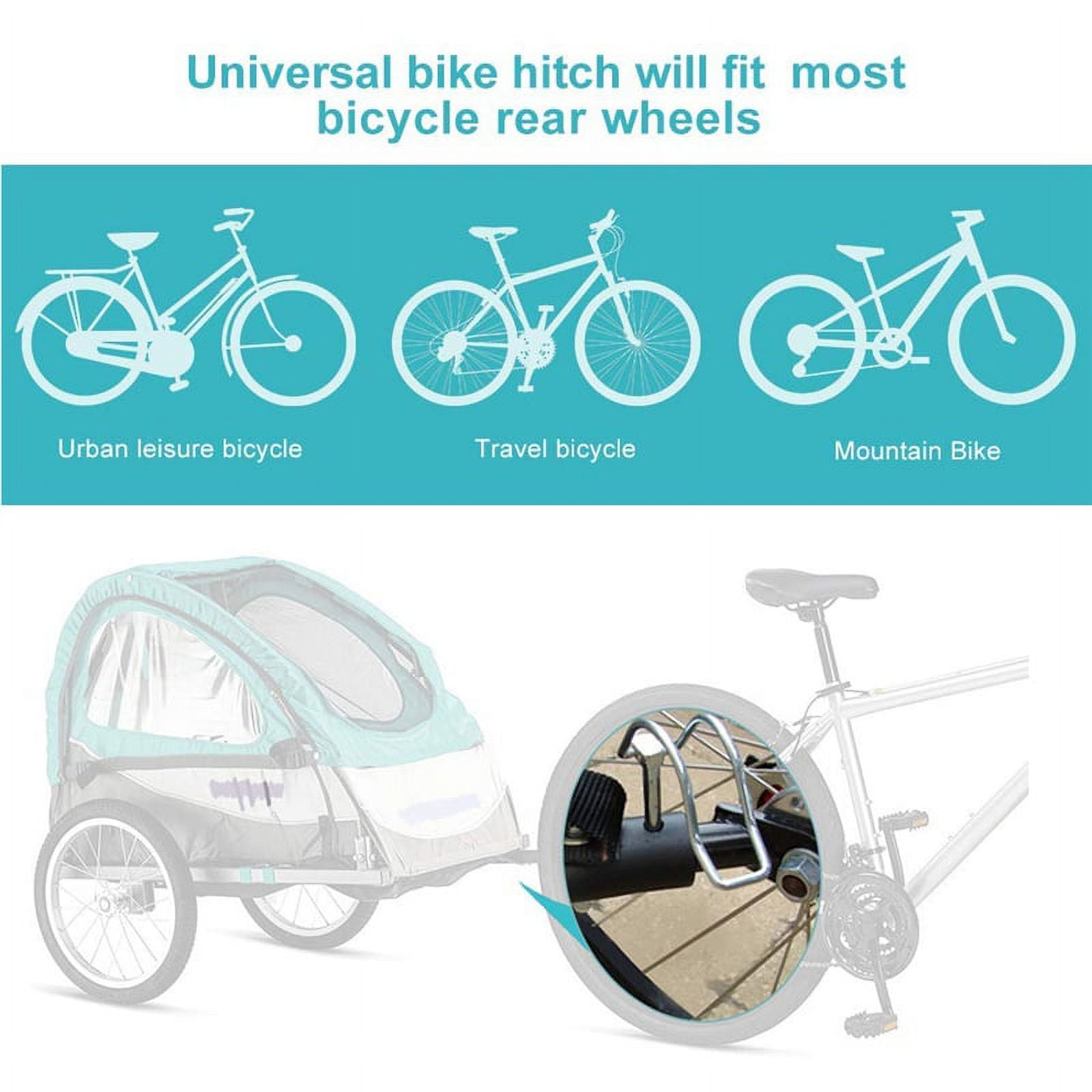 Bicycle Trailer Coupler Hitch Black Universal Cycling Adapter