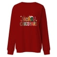 thumbnail image 1 of VBARHMQRT Chandails Légers pour Femmes Chandail Décontracté pour Femmes Joyeux Noël à Imprimé de Lettres Col Rond Manches Longues Chandail Sans Capuche pour la Saison d'Automne et d'Hiver, 1 of 4