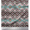 thumbnail image 1 of Soimoi Polyester Crepe Fabric Geometric Kilim Fabric Prints by Yard 42 Inch Wide, 1 of 3
