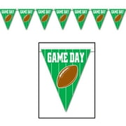 Beistle - Game Day Football Pennant Banner - 11" x 12' - Pack of 12