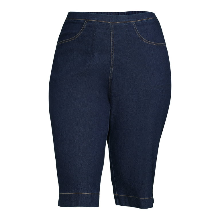 Just My Size Women s Plus Size Pull On 2 Pocket Stretch Capri Walmart