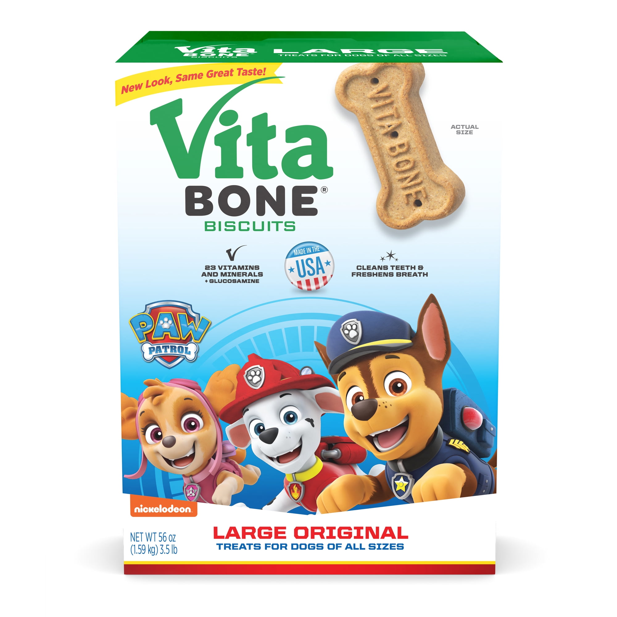 Vita Bone Paw Patrol Original Large Crunchy Biscuit Dog Treats, 56oz
