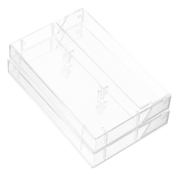ColoMX 2 pcs Case de cassette transparente Case de audio Cassette Caja de cinta de almacenamiento Casador de plástico Case de cinta de cinta de cassette para grabación de música
