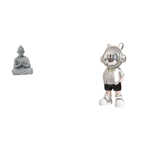 Estatua de mono,Estatua de Buda Mono para Interiores y Exteriores Budista,Figuras en miniatura meditando para decorar el jardín del hogar,Figura de escritorio,Estante con estatua de astronauta