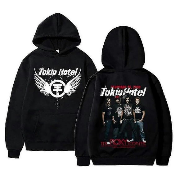 Chandails à Capuchon d'Hôtel Tokio Rock Band Pullovers Bill Kaulitz Print Chandail en Molleton Kaulitz 89 Chandail à Capuchon Y2k Mode Urbaine Chandails en Molleton d'Hôtel Tokio