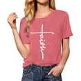 thumbnail image 2 of Faith Shirt Women Short Sleeve Crew Neck Cute Tee Graphic Shirts Tops Christian T-Shirts for Women, 2 of 5