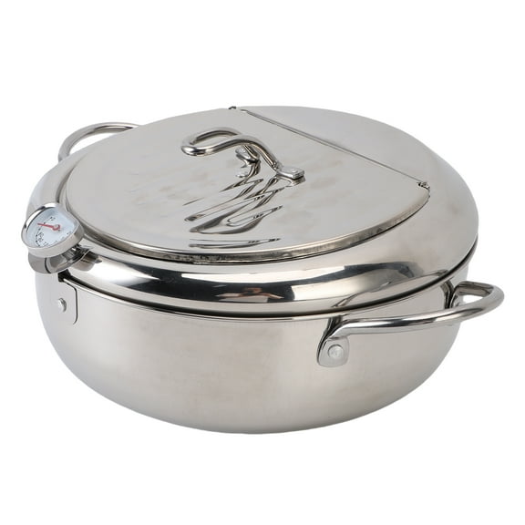 Fryer Deep Fryer Pot 304 Stainless Steel Japanese Frying Pot With Oil Drain Temperature Control And Lid For Kitchen Stove Induction Cooker