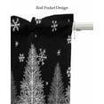 thumbnail image 5 of Christmas Tree Linen Curtain Valance for Bedroom/Bathroom/Kitchen/Office/Living/Dining Room Window,Xmas Elk Winter Snowflake Classic Black Rod Pocket Topper Decorative Cafe Drapes Panel 54"x18", 5 of 6