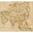 thumbnail image 2 of Vintage Maps 13x12 Black Ornate Wood Framed with Double Matting Museum Art Print Titled - Asia 1814, 2 of 4