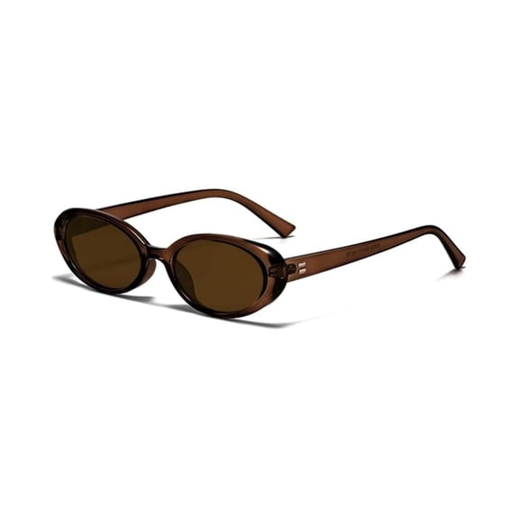 Oval Sunglasses UV Protection Retro Style Brown Lens Eyewear for Outdoor Cycling Driving and Daily Wear