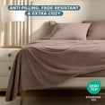 thumbnail image 3 of Bare Home Cozy Fleece Sheet Set - Extra Plush Polar Fleece - Deep Pocket - Queen, Taupe, 3 of 10