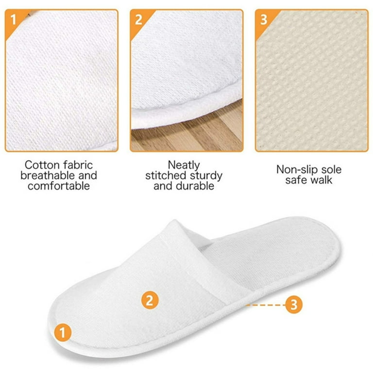 LINMOUA One Size Fits All Slippers Guest Socks for Shoeless Home Slippers Cheap Disposable Closed Slippers For Men And Women Hotel Shoes Guest Shoes