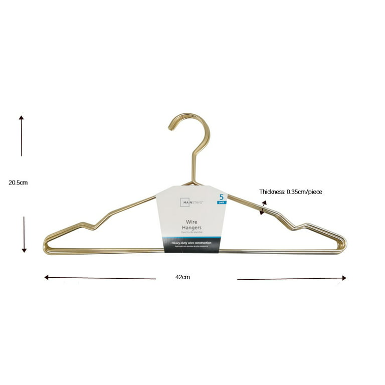 Mainstays Steel Wire Gold Hangers 60 Count 