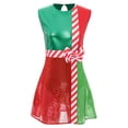 thumbnail image 4 of iiniim Women's Christmas Casual Tunic Party Dress Up Xmas Striped Leotards Dress Green XXL, 4 of 7