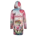 thumbnail image 2 of Hello Valentine’s Day Scottish Fold Flower Crown Romantic Pink Floral All Over Print 3D Hooded Duffle Toggle Coat Cat Lover Kitten Owner Gifts - 00031, 2 of 6
