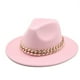 thumbnail image 1 of Sombrero Fedora Minnieouse Unisex ala ancha Collar de oro rosa, 1 of 6