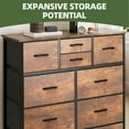 thumbnail image 4 of Uforic 10-Drawer Fabric Storage Chest, 100*30*100cm Rotten Wood Color with Steel Frame, 4 of 8
