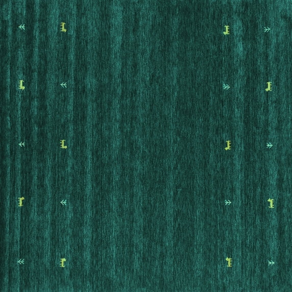 Ahgly Company Indoor Square Abstract Turquoise Blue Contemporary Area Rugs, 3' Square