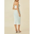 thumbnail image 6 of Biezeib Women Tube Dress, Strapless Backless Hollowed Striped Patchwork Long Dress Clubwear, 6 of 6