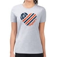 thumbnail image 4 of Women's G-III 4Her by Carl Banks  Heather Gray Detroit Tigers Heart Graphic Fitted T-Shirt, 4 of 5