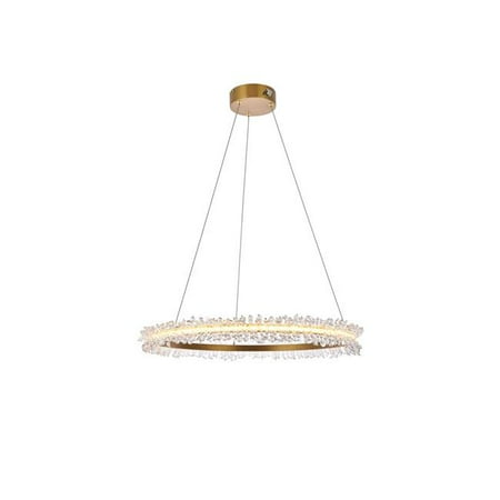 

26 in. Laurel LED Ceiling Light with Pendant Lamp Gold