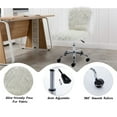 thumbnail image 4 of SESSLIFE Fluffy Vanity Chair, Faux Fur Height Adjustable Swivel Vanity Accent Chair, Modern Home Office Desk Chair, White, 4 of 10
