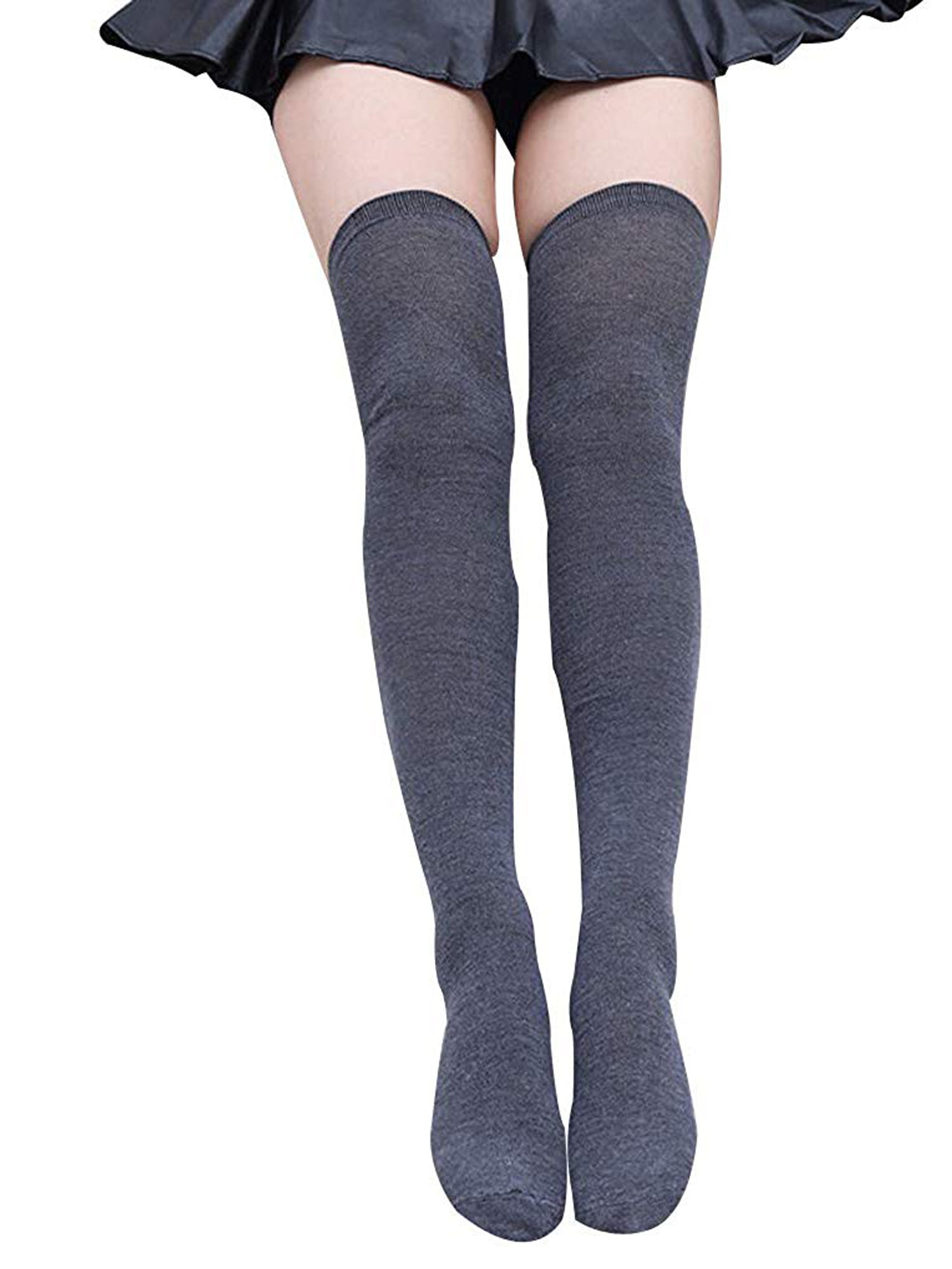 Women Stocking Cable Knit Extra Long Boot Socks Over Knee Thigh High School Girl