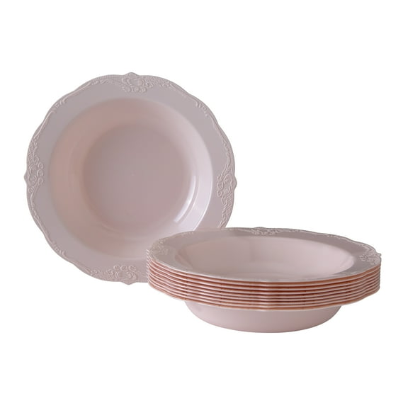 PINK SOUP PLATES | 12 oz - 20 PC | Vintage Collection