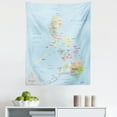 thumbnail image 1 of Phillipine Tapestry, Philippines Administrative Political Map Cities and Seas Cartography Themed, Fabric Wall Hanging Decor for Bedroom Living Room Dorm, 5 Sizes, Multicolor, by Ambesonne, 1 of 1