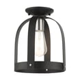 thumbnail image 1 of Livex Lighting 1 Lt Textured Black Petite Semi Flush, 1 of 4